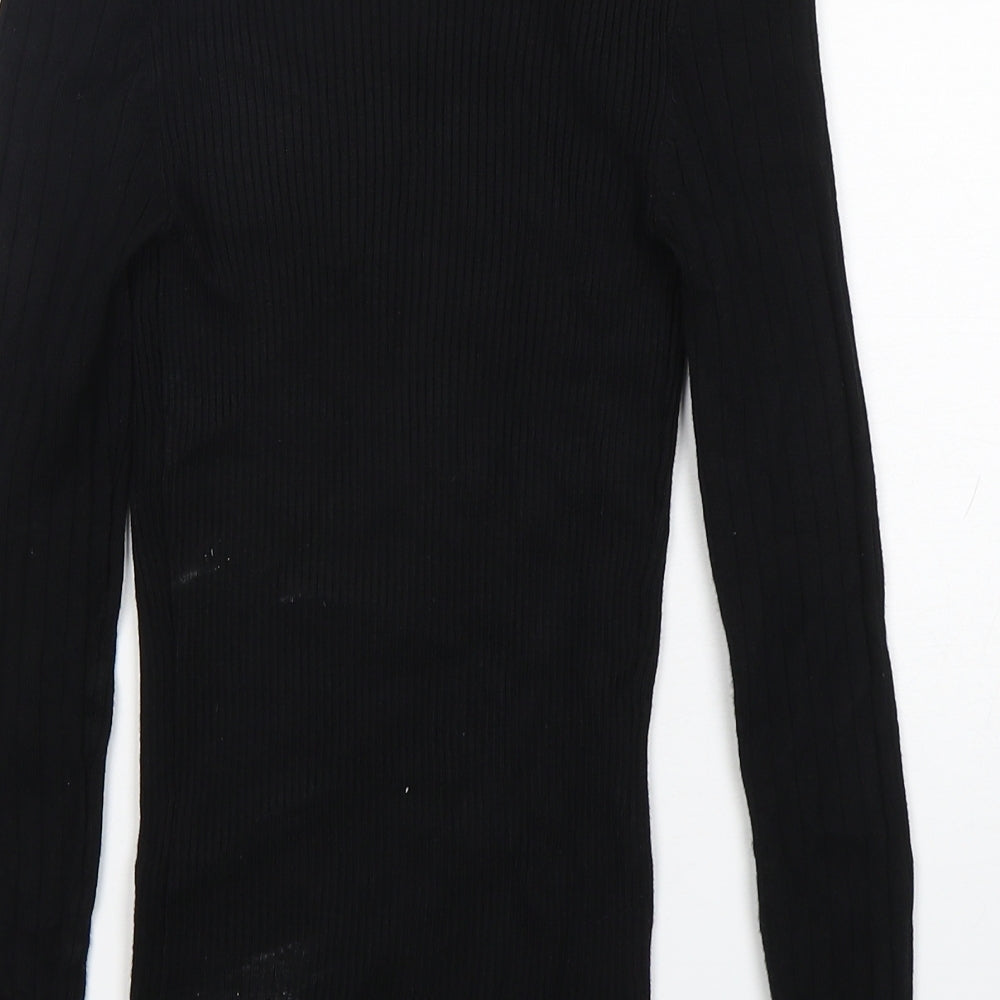 New Look Womens Black Round Neck  Viscose Pullover Jumper Size 6