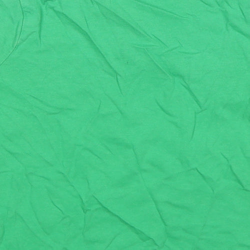 George Boys Green  Cotton Basic T-Shirt Size 3-4 Years Round Neck Pullover