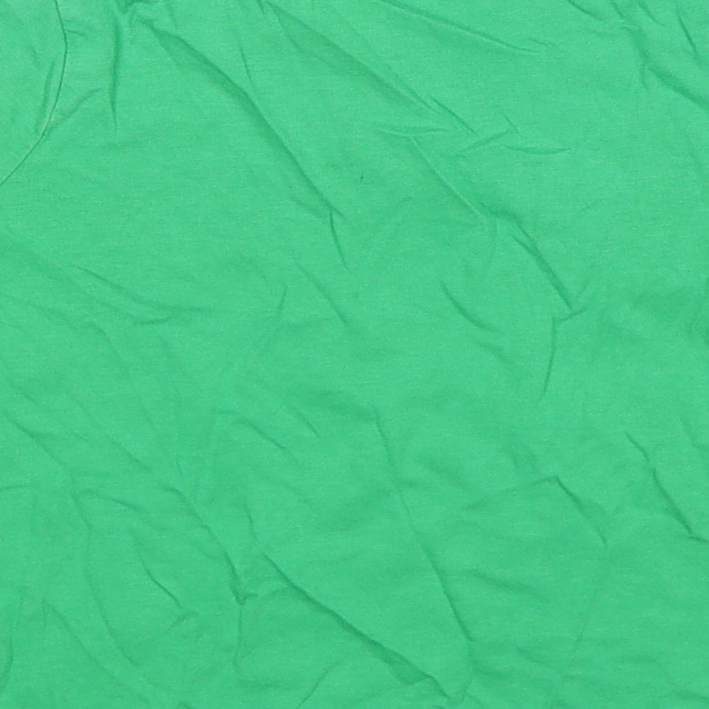 George Boys Green  Cotton Basic T-Shirt Size 3-4 Years Round Neck Pullover