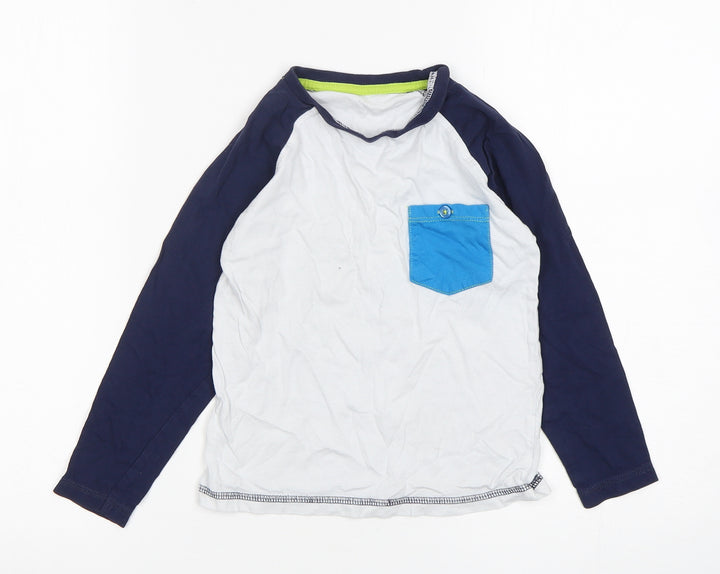 Dunnes Stores Boys Multicoloured  Cotton Basic T-Shirt Size 6 Years Round Neck Pullover