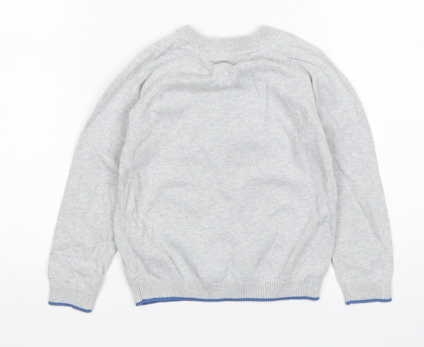 Marks and Spencer Boys Grey  Cotton Pullover Sweatshirt Size 4-5 Years  Pullover - Dinosaur Print