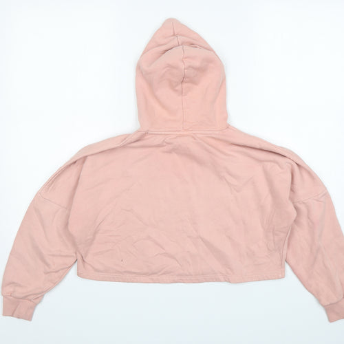 PUMA Girls Pink  Cotton Pullover Hoodie Size 11-12 Years  Pullover - Cropped