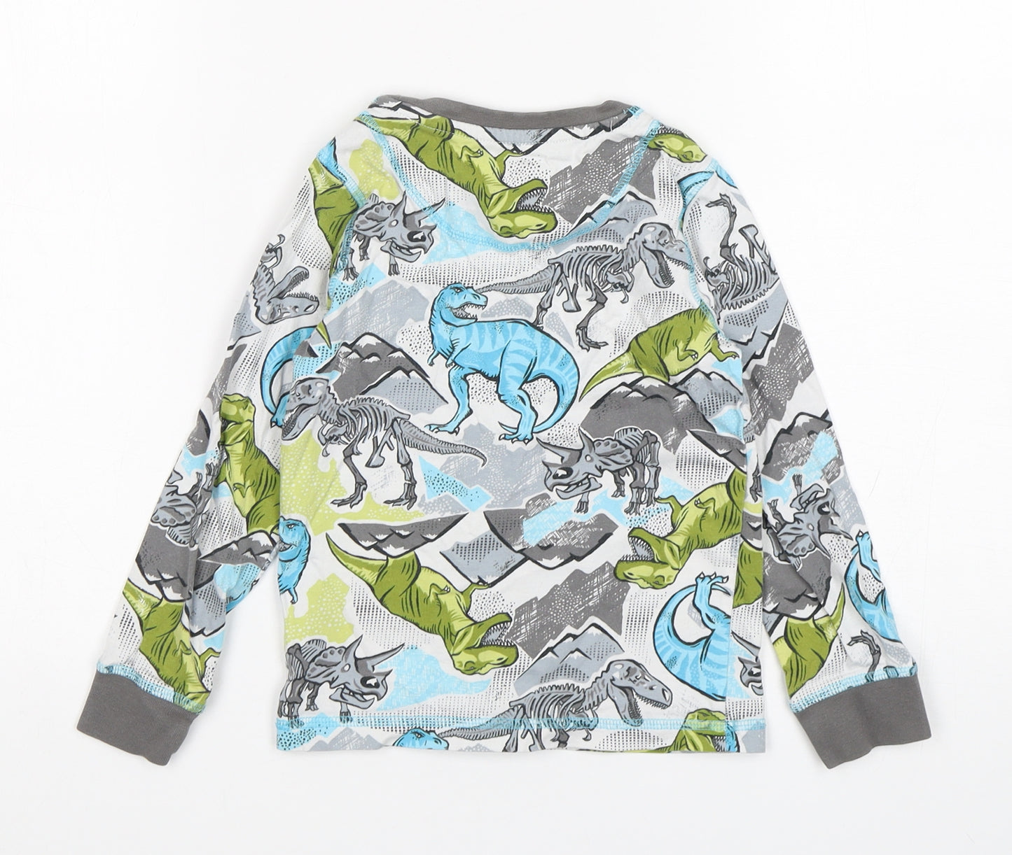 TU Boys Multicoloured Geometric Cotton  Pyjama Top Size 5-6 Years  Pullover - Dinosaur Print