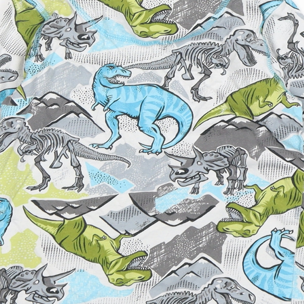 TU Boys Multicoloured Geometric Cotton  Pyjama Top Size 5-6 Years  Pullover - Dinosaur Print
