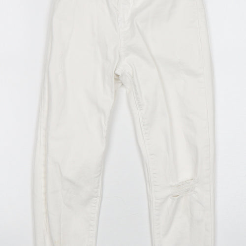 Candy Couture Girls White  Cotton Skinny Jeans Size 9 Years  Regular Button