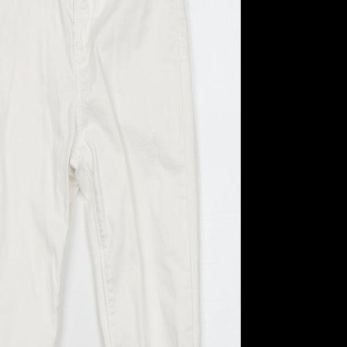 Candy Couture Girls White  Cotton Skinny Jeans Size 9 Years  Regular Button