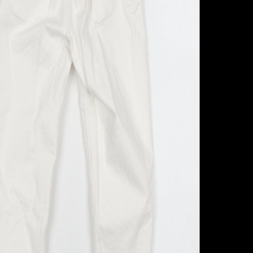 Candy Couture Girls White  Cotton Skinny Jeans Size 9 Years  Regular Button