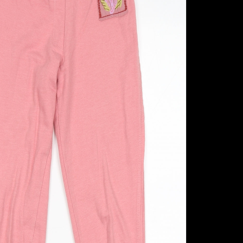 NEXT Girls Pink  Cotton Sweatpants Trousers Size 9 Years  Regular Drawstring