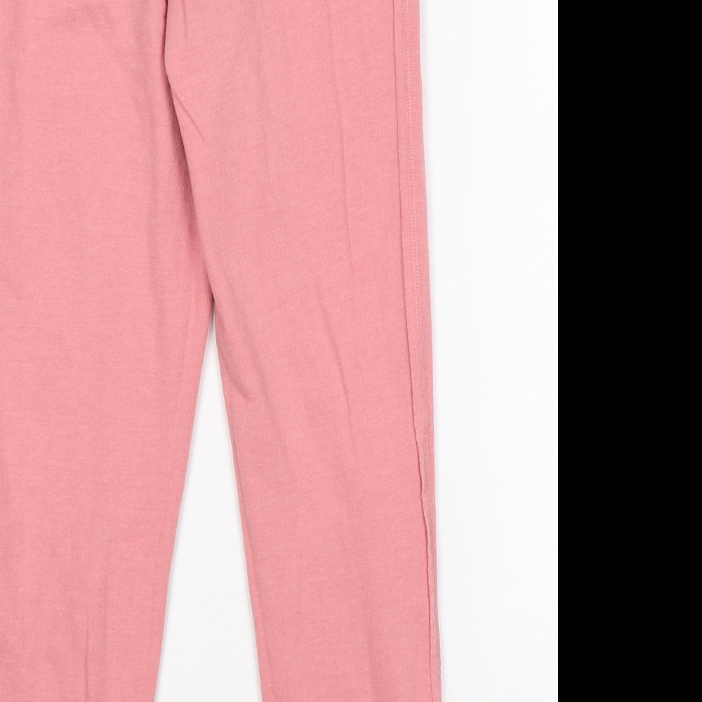 NEXT Girls Pink  Cotton Sweatpants Trousers Size 9 Years  Regular Drawstring