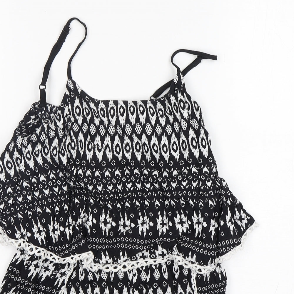 Matalan Girls Multicoloured Geometric Viscose Playsuit One-Piece Size 10-11 Years  Pullover