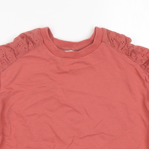 NEXT Girls Pink  Cotton Pullover Sweatshirt Size 8 Years  Pullover