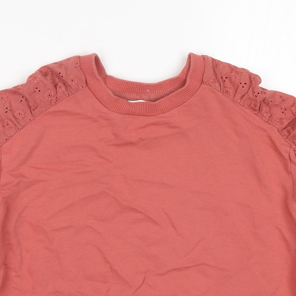 NEXT Girls Pink  Cotton Pullover Sweatshirt Size 8 Years  Pullover