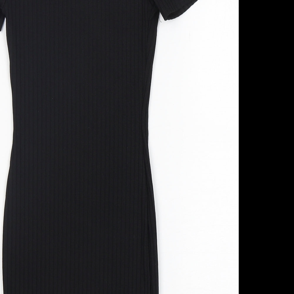 New Look Girls Black  Polyester T-Shirt Dress  Size 9 Years  Round Neck Pullover