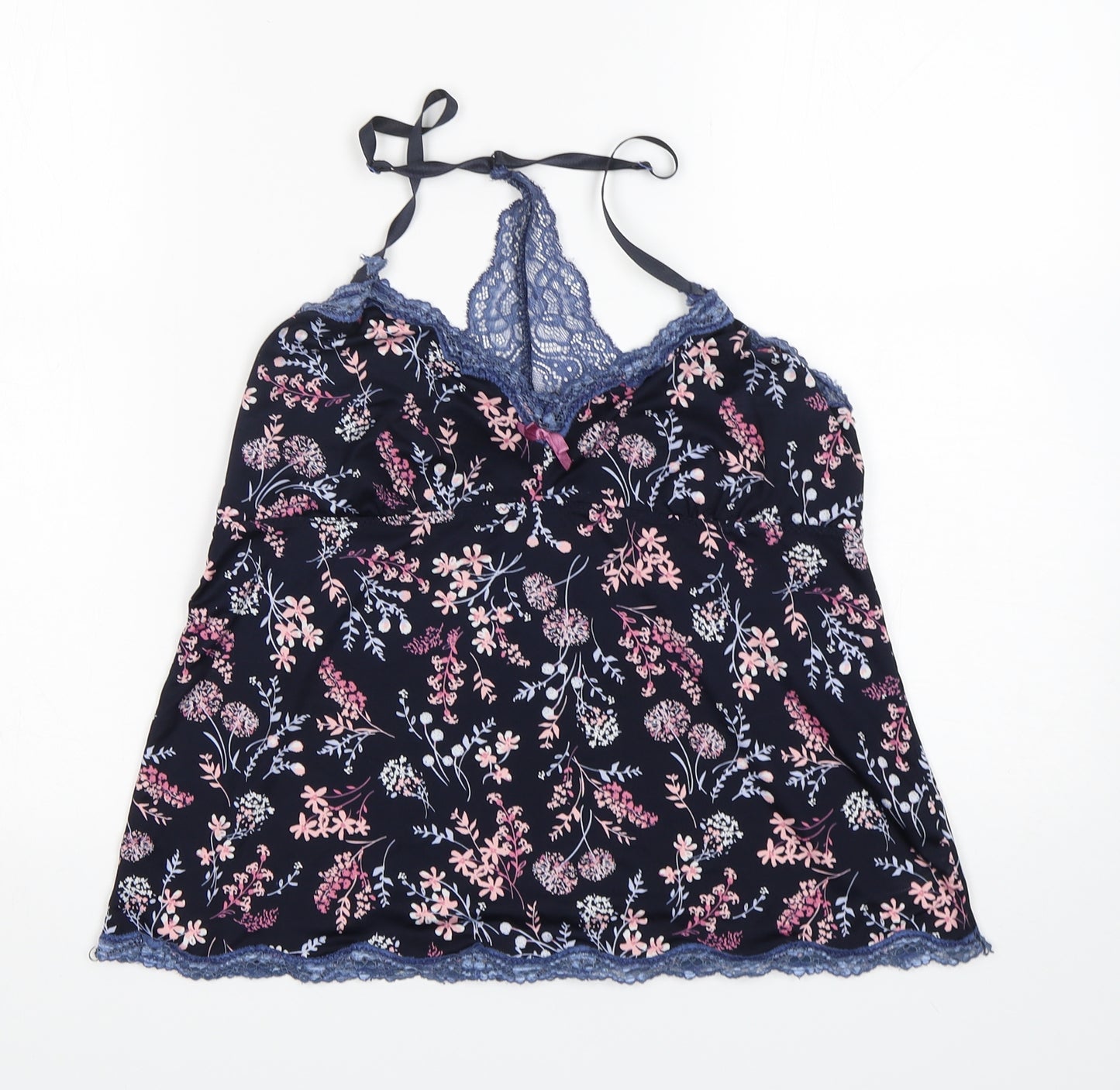 Marilyn Monroe Womens Blue Floral Polyester Cami Pyjama Top Size L