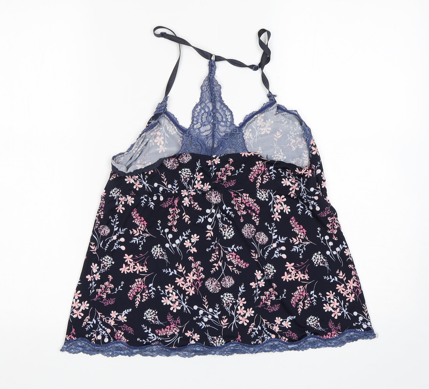 Marilyn Monroe Womens Blue Floral Polyester Cami Pyjama Top Size L