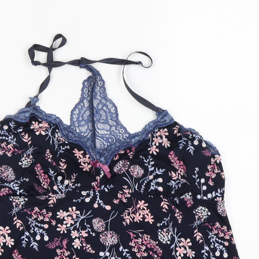 Marilyn Monroe Womens Blue Floral Polyester Cami Pyjama Top Size L