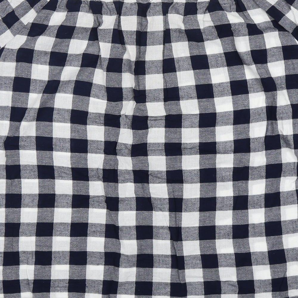 Yours Womens Multicoloured Check Cotton Basic Blouse Size 22 Boat Neck