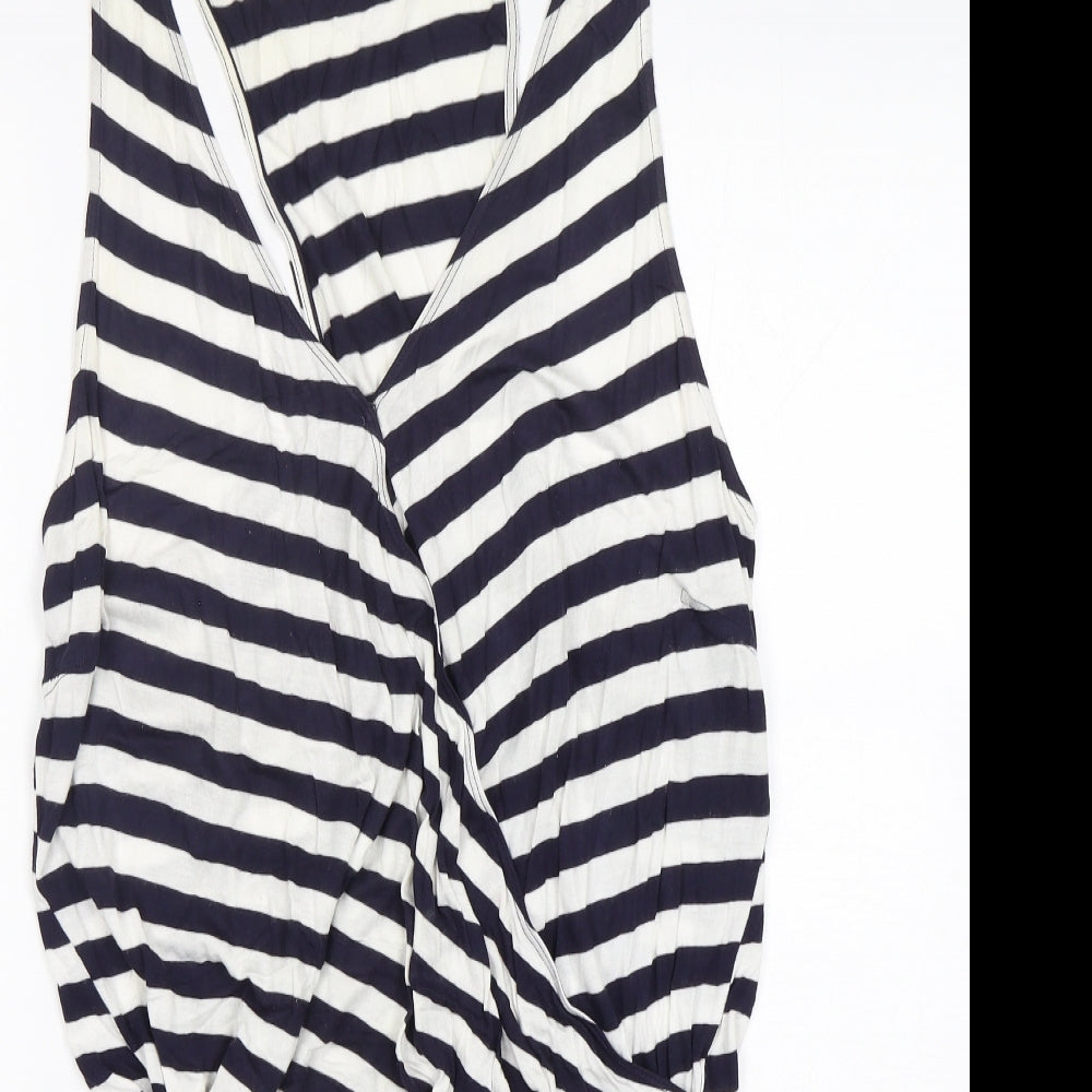 H&M Womens Multicoloured Striped Viscose Playsuit One-Piece Size L L5 in Pullover