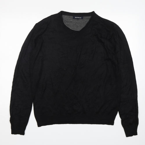 Industrialise Womens Black V-Neck  Polyester Pullover Jumper Size L