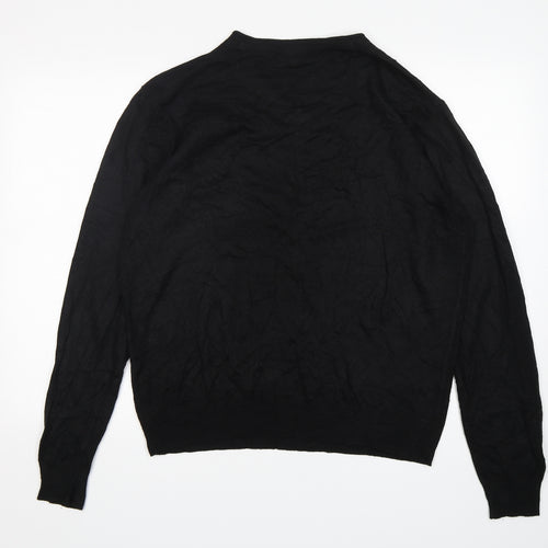 Industrialise Womens Black V-Neck  Polyester Pullover Jumper Size L