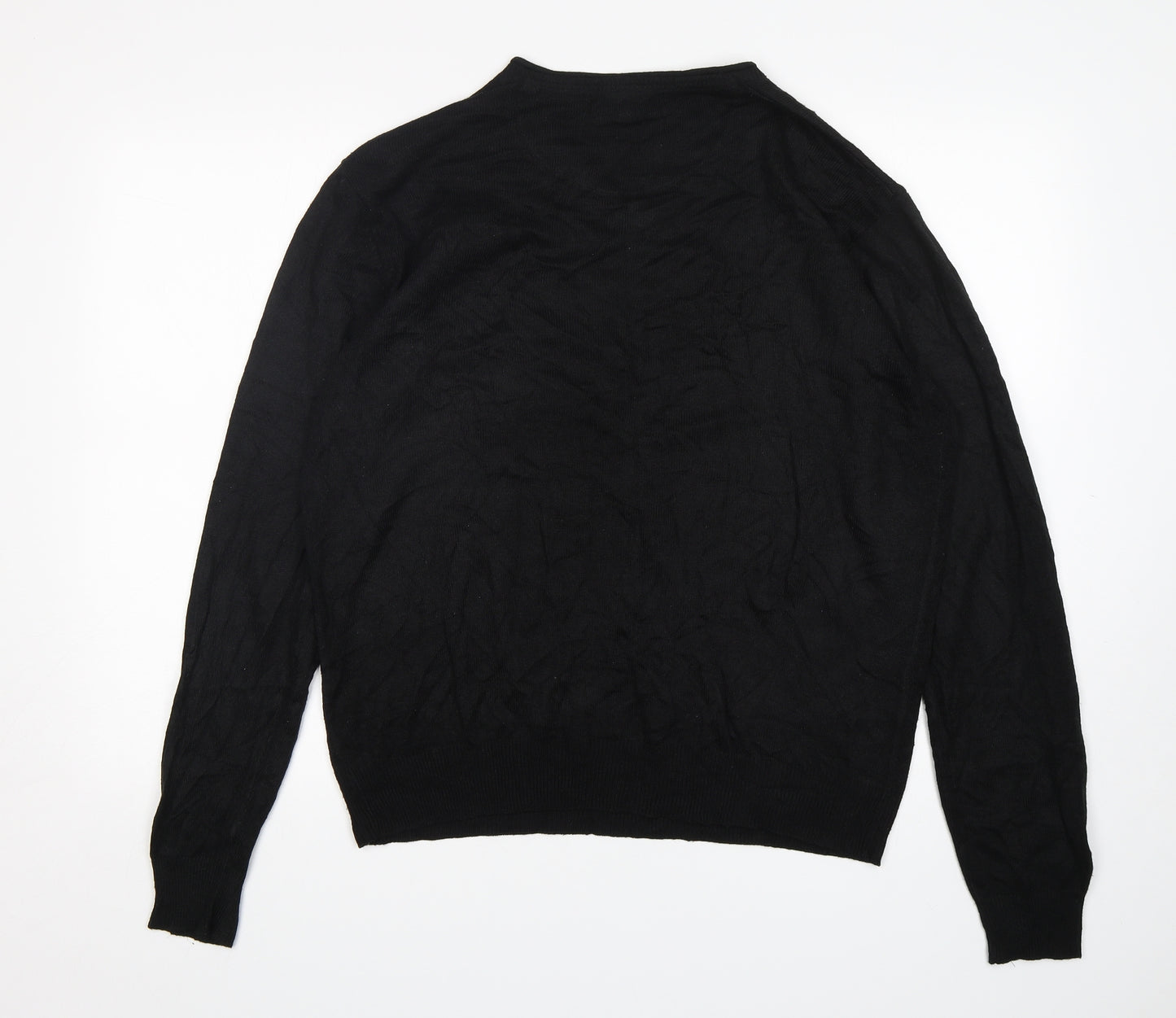 Industrialise Womens Black V-Neck  Polyester Pullover Jumper Size L