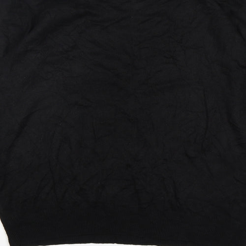 Industrialise Womens Black V-Neck  Polyester Pullover Jumper Size L