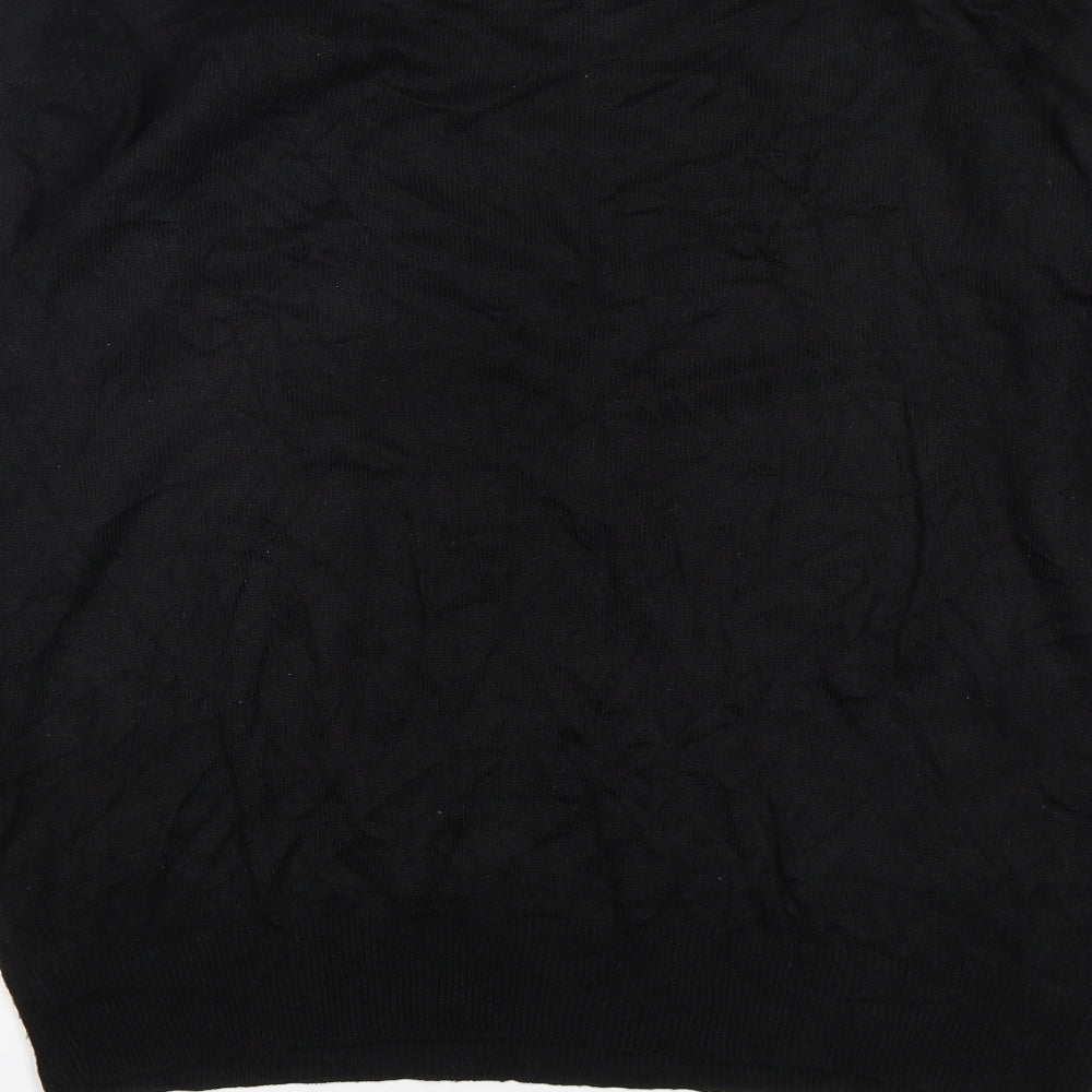 Industrialise Womens Black V-Neck  Polyester Pullover Jumper Size L
