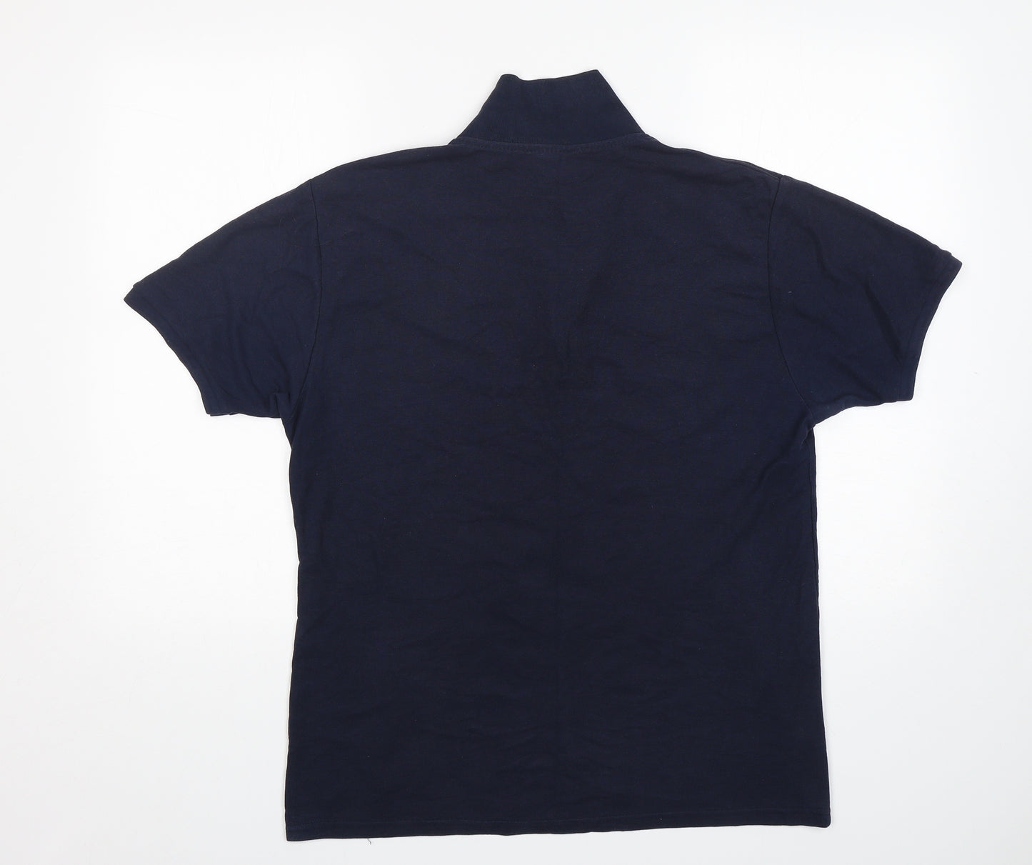 Fruit of the Loom Mens Blue  Cotton  Polo Size L Collared Pullover