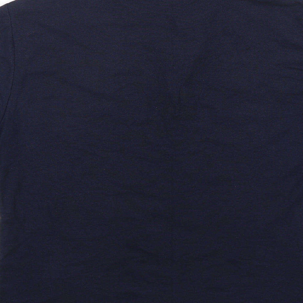 Fruit of the Loom Mens Blue  Cotton  Polo Size L Collared Pullover