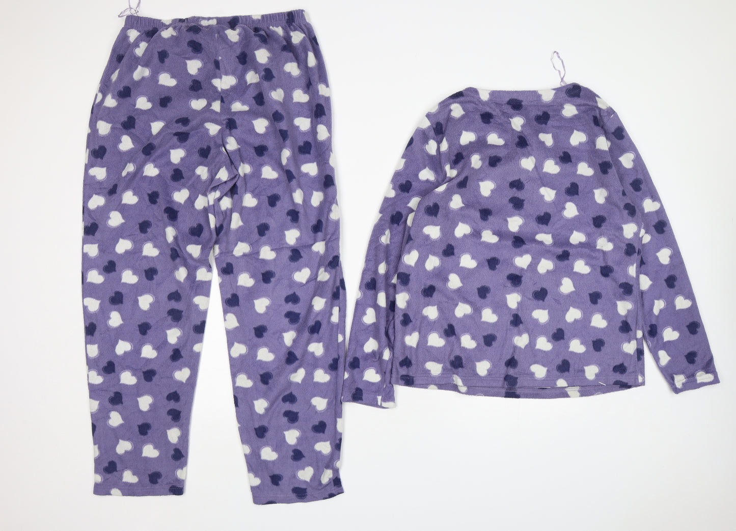 Bonmarché Womens Purple Polka Dot Polyester  Pyjama Set Size 12