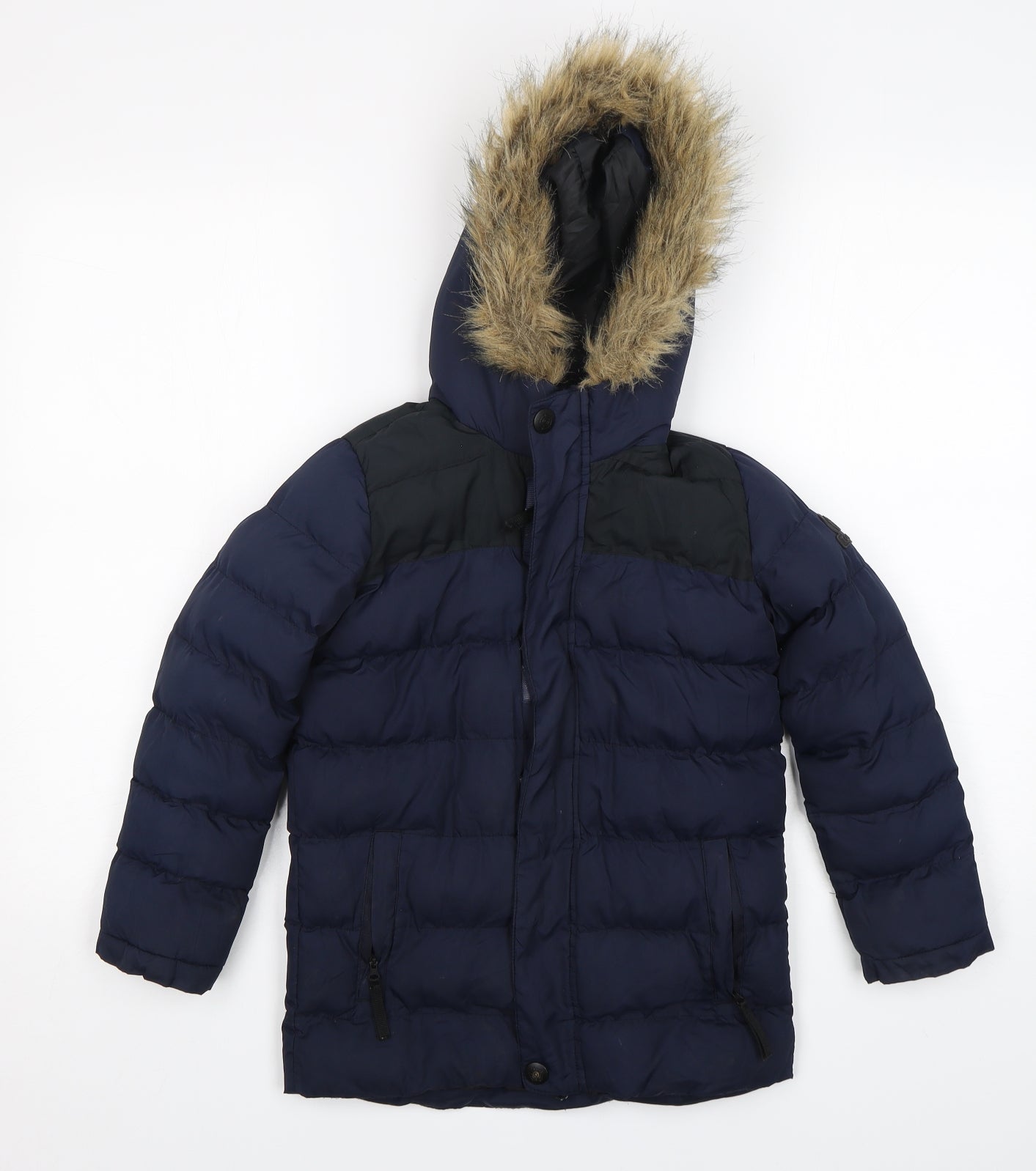 TOG 24 Boys Blue   Parka Coat Size 8 Years  Zip