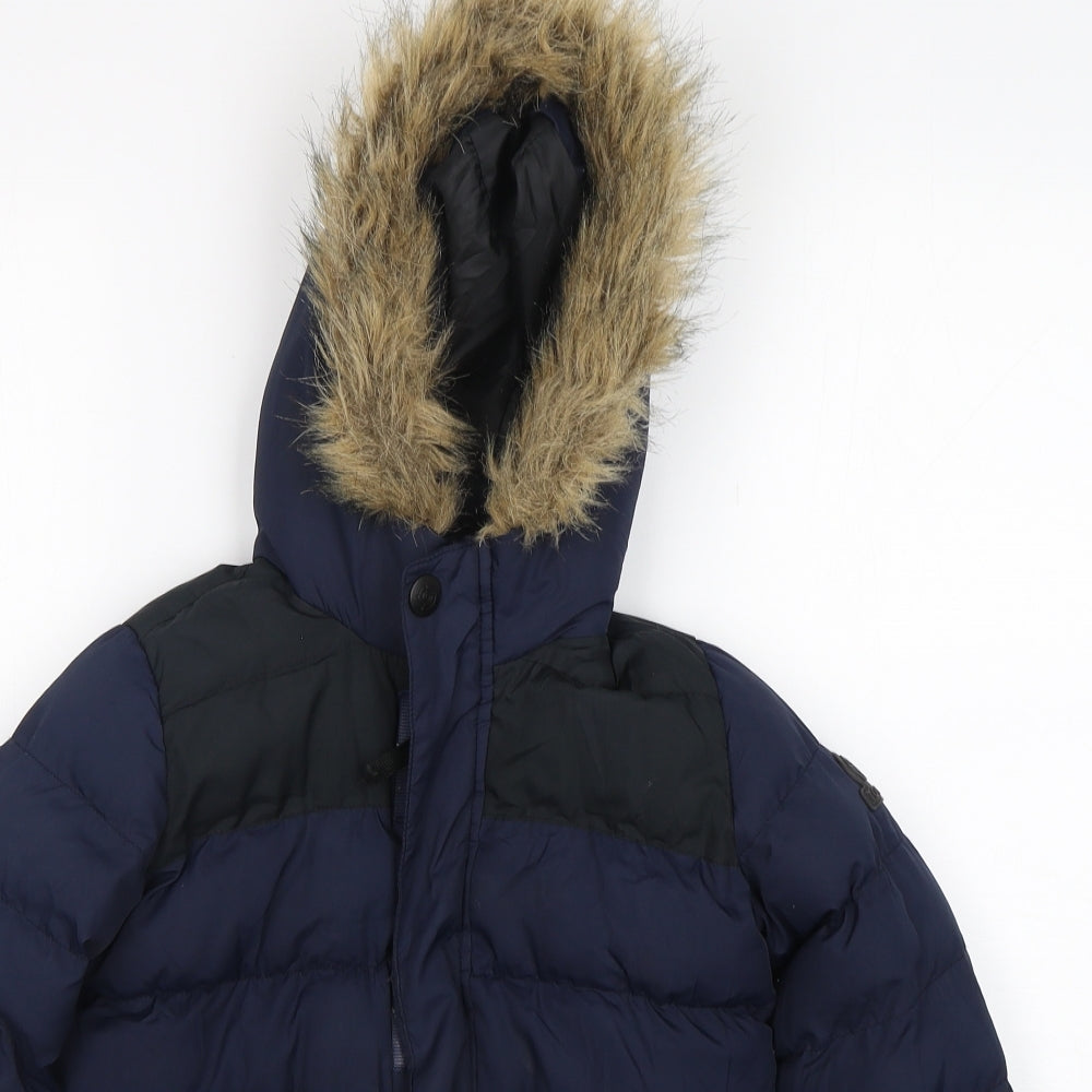 TOG 24 Boys Blue   Parka Coat Size 8 Years  Zip