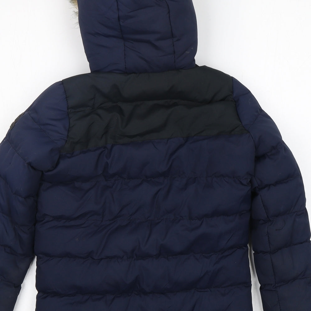 TOG 24 Boys Blue   Parka Coat Size 8 Years  Zip