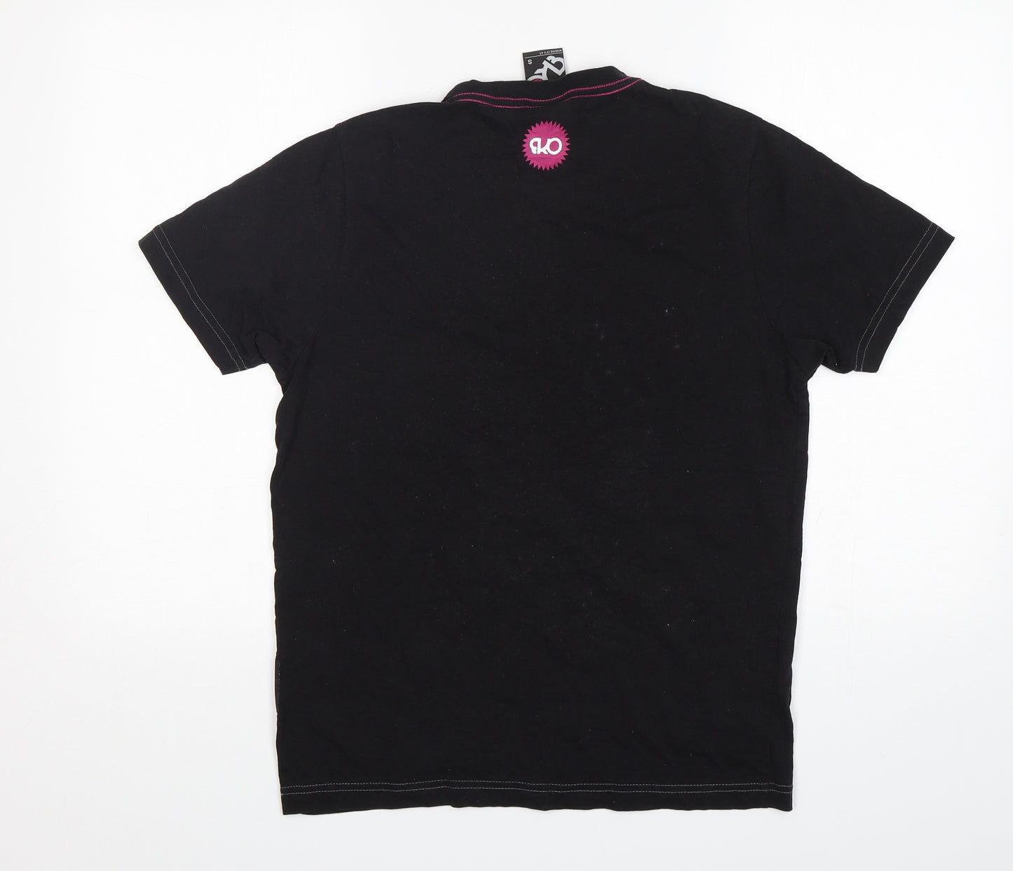 EKO Mens Black  Cotton  T-Shirt Size S Round Neck