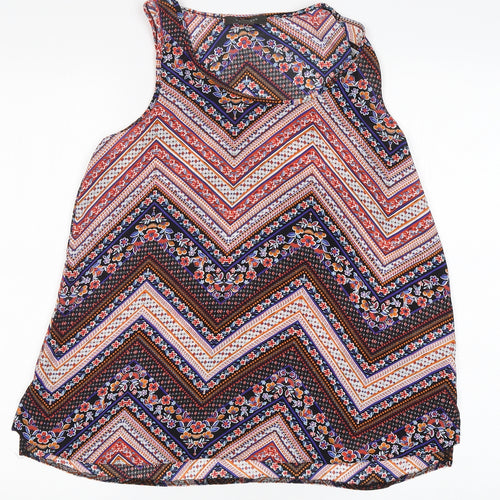 Primark Womens Multicoloured Floral Polyester Camisole Tank Size 12 Round Neck