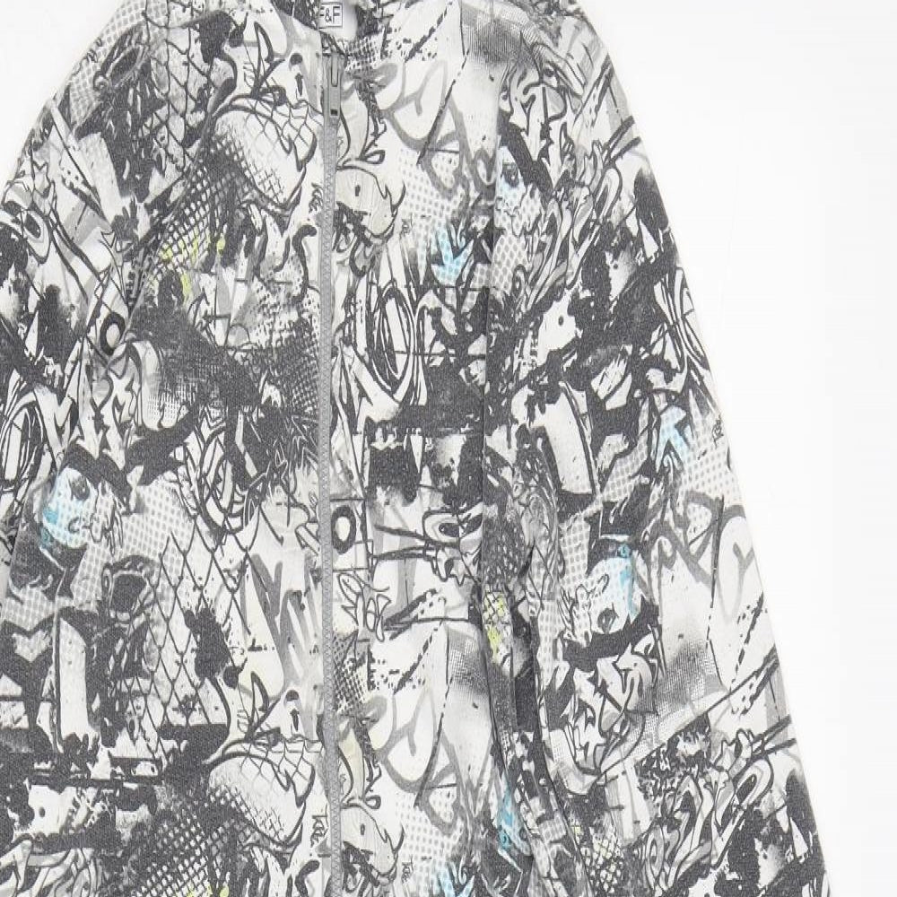 F&F Boys Grey Herringbone Polyester  One Piece Size 10-11 Years  Zip