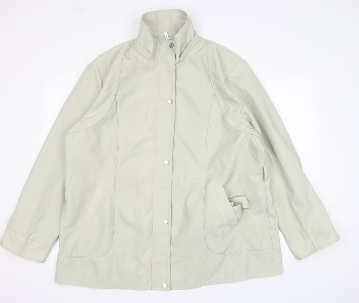 Miao Womens Beige Overcoat Coat Size 3XL Zip