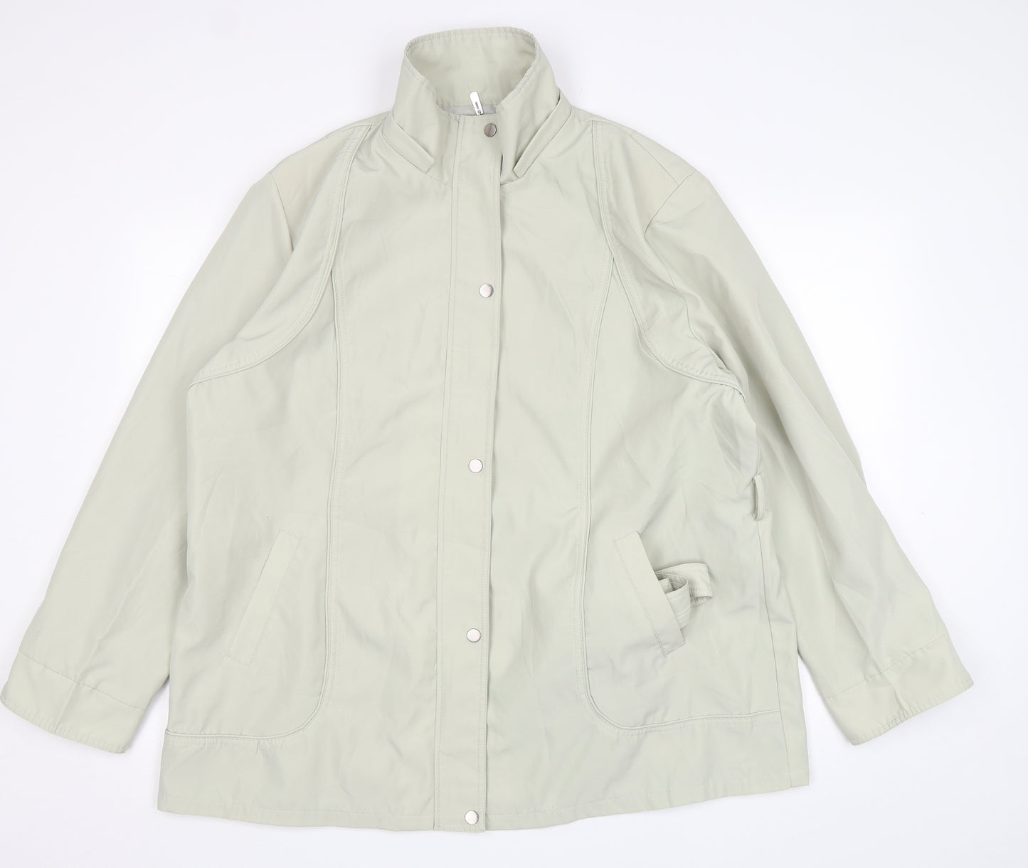 Miao Womens Beige   Overcoat Coat Size 3XL  Zip