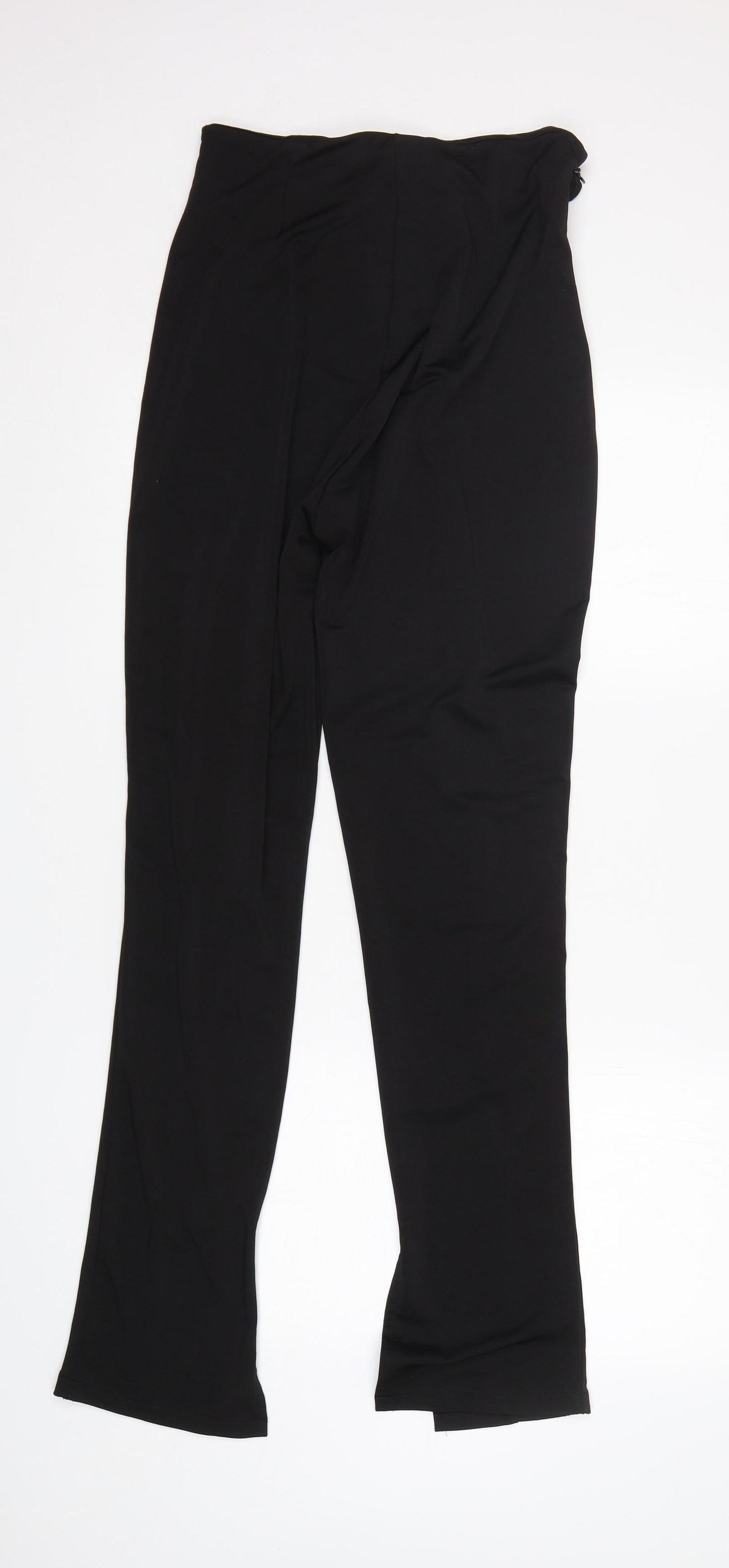 PRETTYLITTLETHING Womens Black  Polyester Trousers  Size 14 L33 in Regular Zip