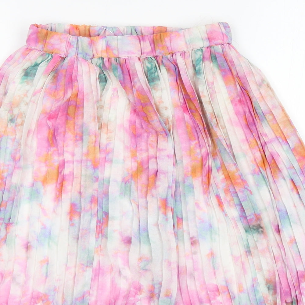 NEXT Girls Multicoloured Geometric Polyester Pleated Skirt Size 11 Years  Regular