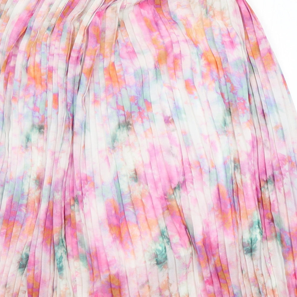 NEXT Girls Multicoloured Geometric Polyester Pleated Skirt Size 11 Years  Regular
