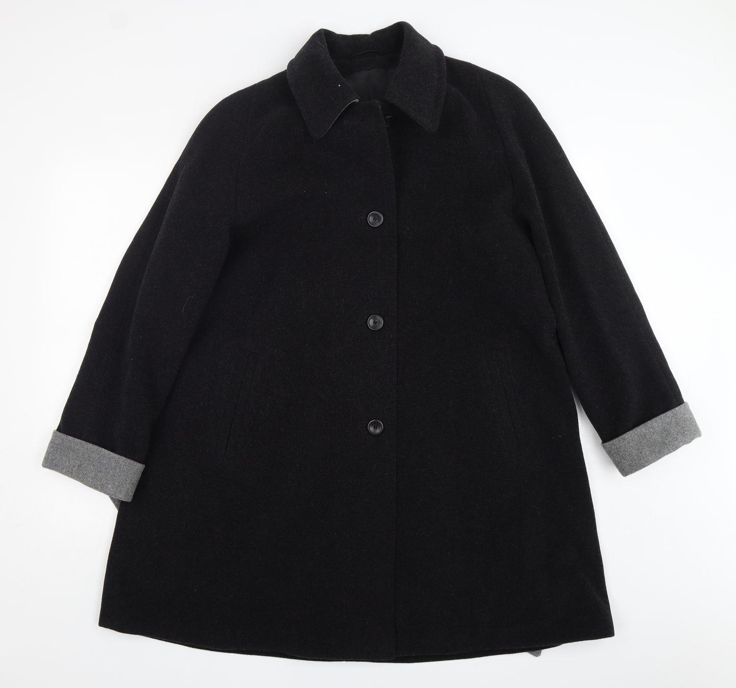 Canda Womens Black   Overcoat Coat Size 10  Button