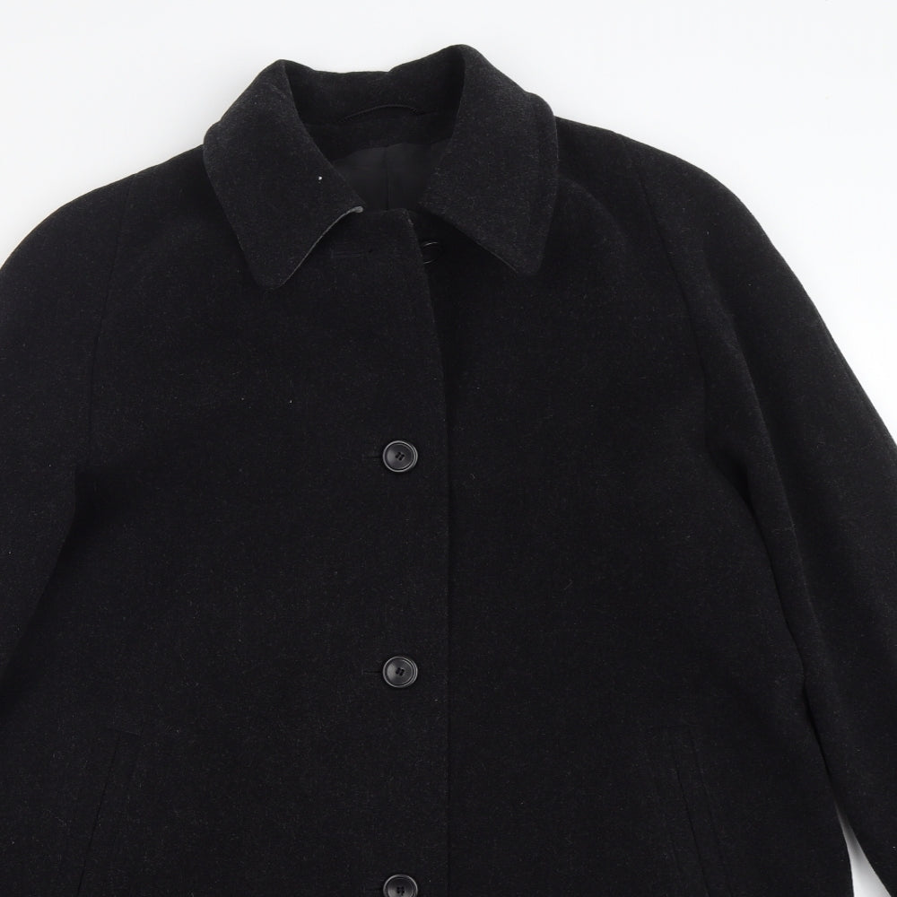 Canda Womens Black   Overcoat Coat Size 10  Button