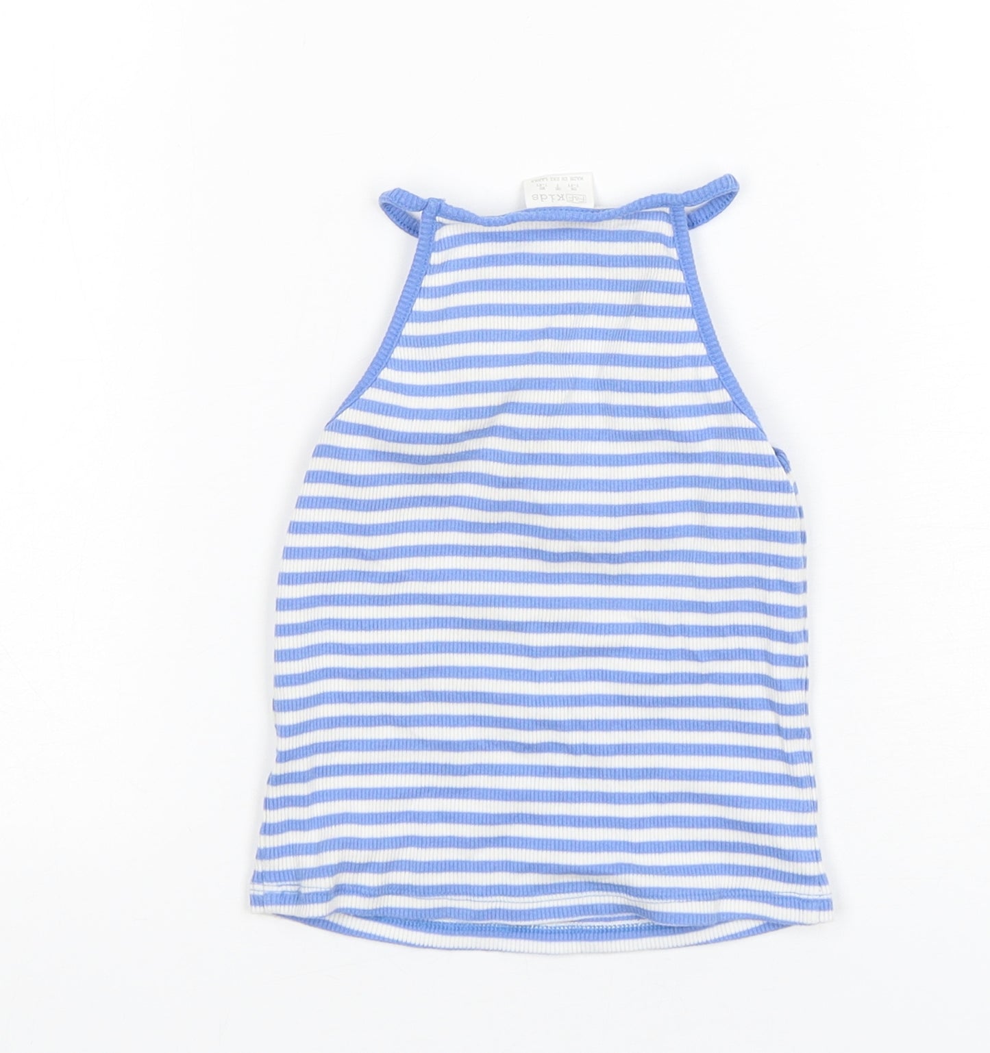F&F Girls Multicoloured Striped Polyester Camisole Tank Size 7-8 Years Round Neck Pullover