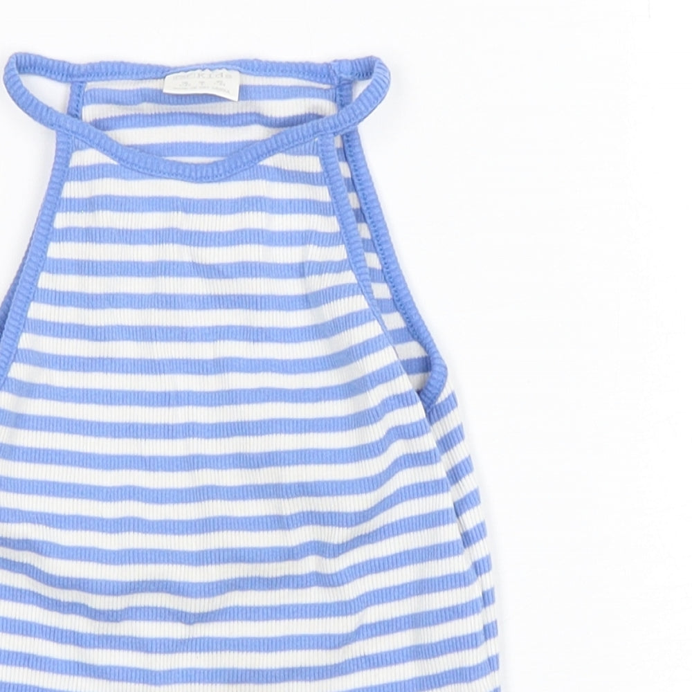 F&F Girls Multicoloured Striped Polyester Camisole Tank Size 7-8 Years Round Neck Pullover
