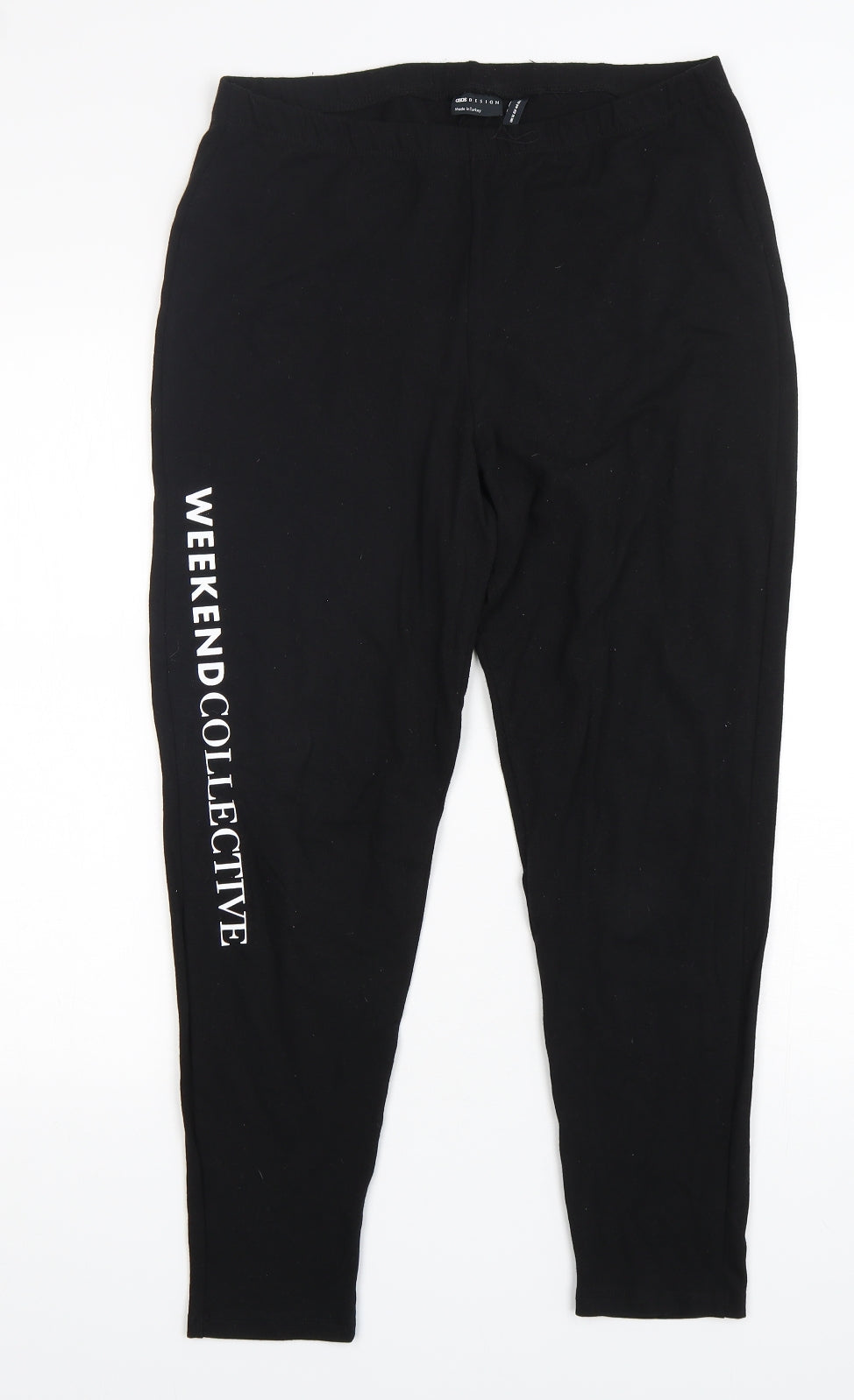 ASOS Womens Black  Cotton Jogger Leggings Size 16 L27 in
