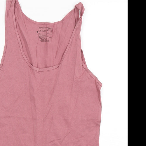 ESMARA Womens Pink  Cotton Basic Tank Size 16 Round Neck