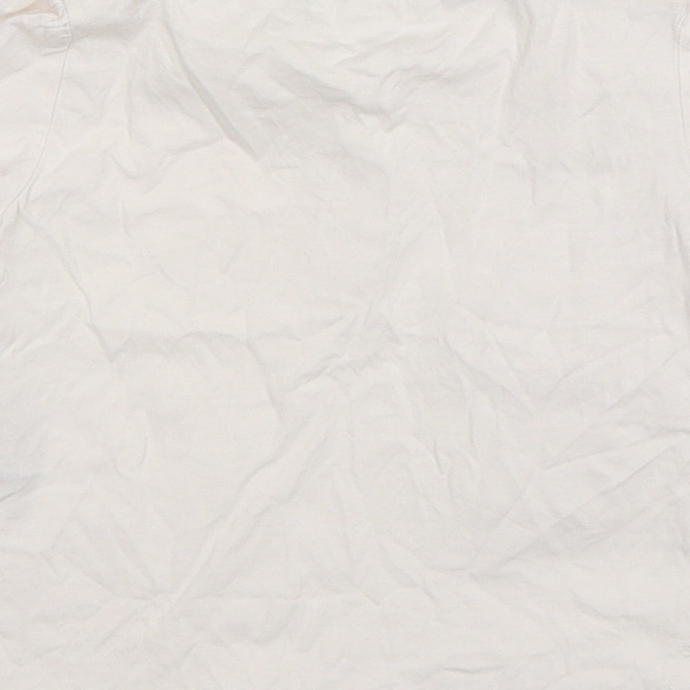 River Island  Girls White  Cotton Basic T-Shirt Size 3-4 Years Round Neck Pullover