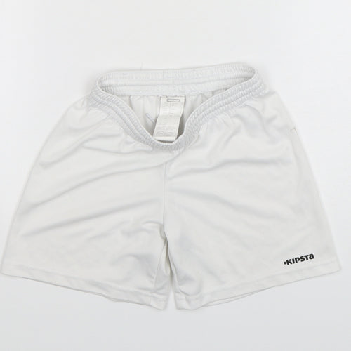 Kipsta Boys White  Polyester Sweat Shorts Size 6 Years  Regular Drawstring