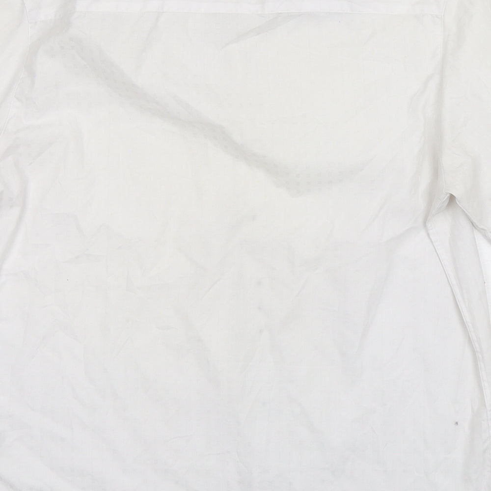 Debenhams Mens White  Polyester  Button-Up Size L Collared Button